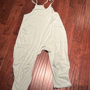 Free People Mint Green Jumpsuit with Spaghetti Straps